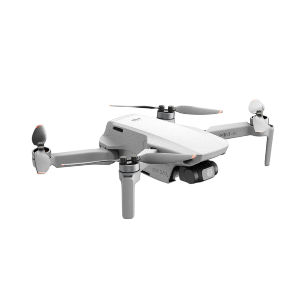 DJI Mini 4K Fly More Combo with ultra-light drone, remote controller, three intelligent flight batteries, charging hub, spare propellers, and carrying case.