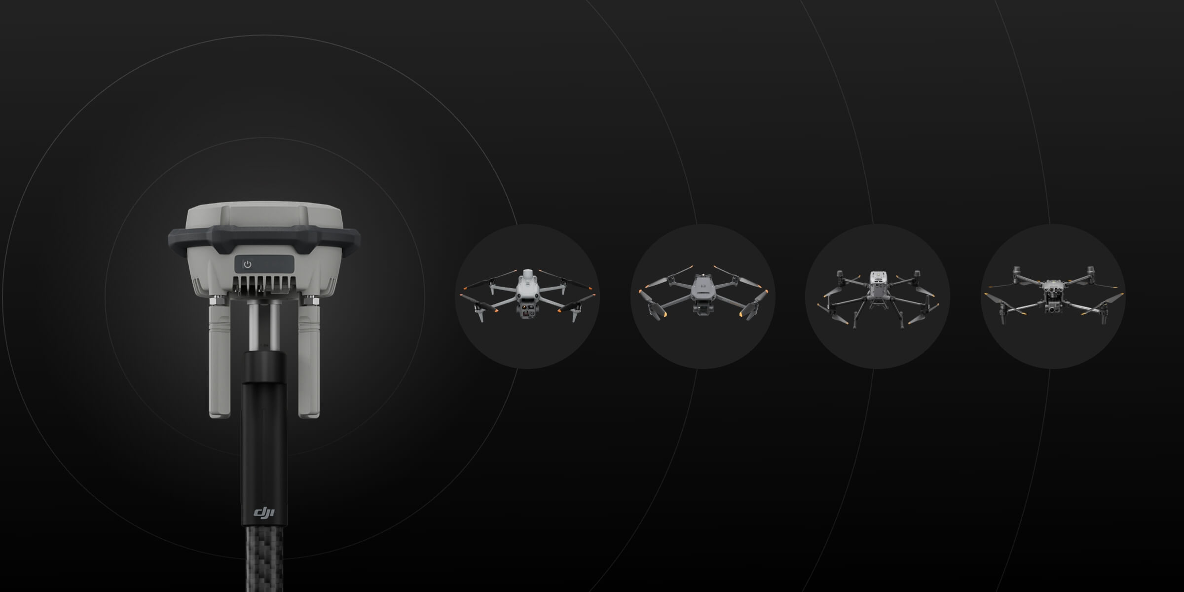 DJI D-RTK 3 Multifunctional Station with antennas extended and rugged design, providing high-precision GNSS positioning, long-range communication, and real-time RTK correction.
