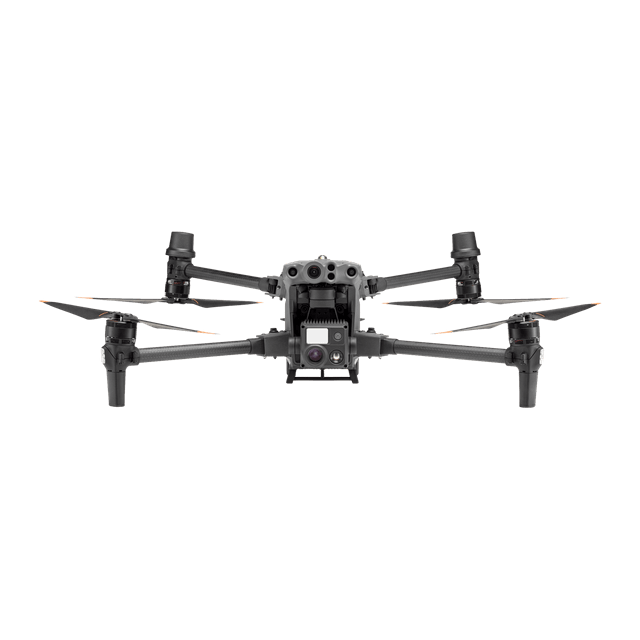 DJI Matrice 30T drone with integrated thermal, zoom, and wide cameras, foldable arms, and weather-resistant design for public safety and industrial inspection missions