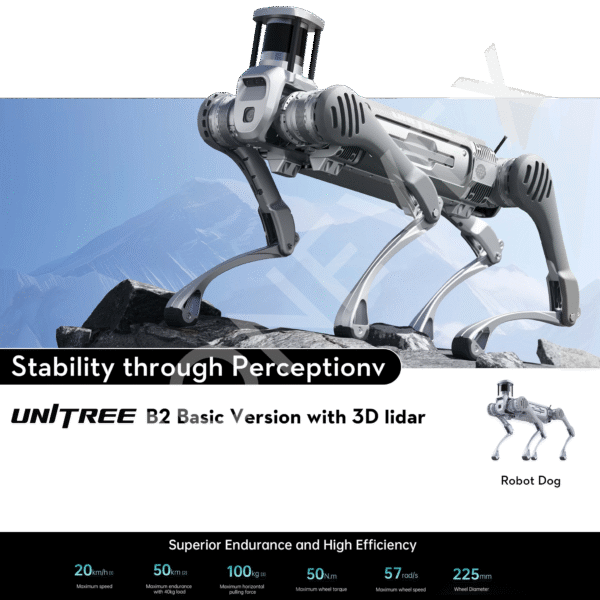 Unitree B2- Basic Version with 3D LIDAR Robot Dog (Industry grade)
