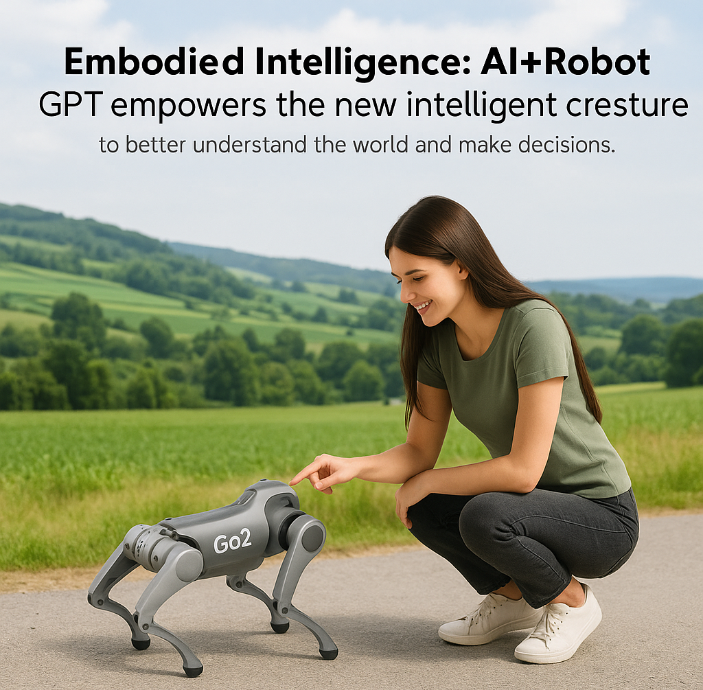 Unitree Go2 EDU-U2 quadruped robot with handheld controller and U2 LiDAR sensor, designed for robotics research, SLAM navigation, and STEM education.