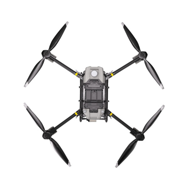 DJI FlyCart 30 industrial delivery drone with dual-propeller system, cargo hook mechanism, and rugged build designed for aerial logistics and payload transport