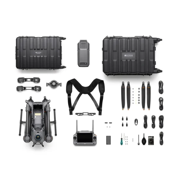 DJI Matrice 400 enterprise drone with dual batteries, foldable arms, RTK‑capable GNSS pods, and rugged design for industrial inspections and mapping missions.