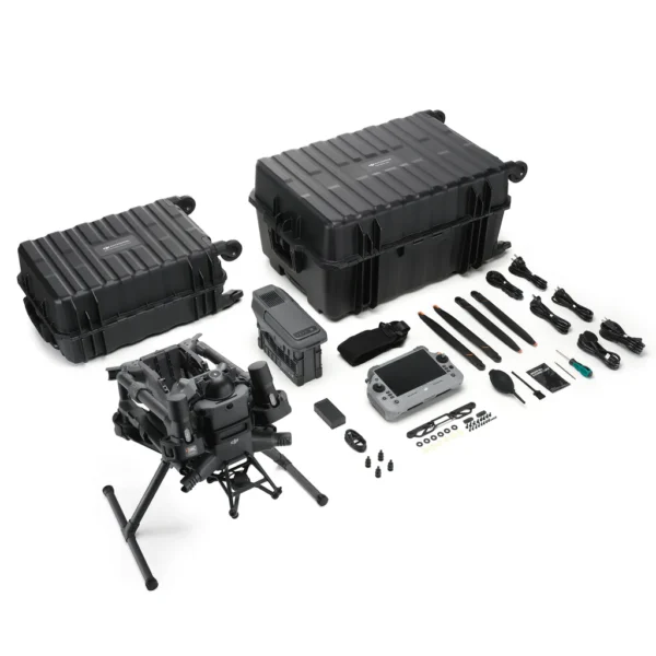 DJI Matrice 400 enterprise drone with dual batteries, foldable arms, RTK‑capable GNSS pods, and rugged design for industrial inspections and mapping missions.