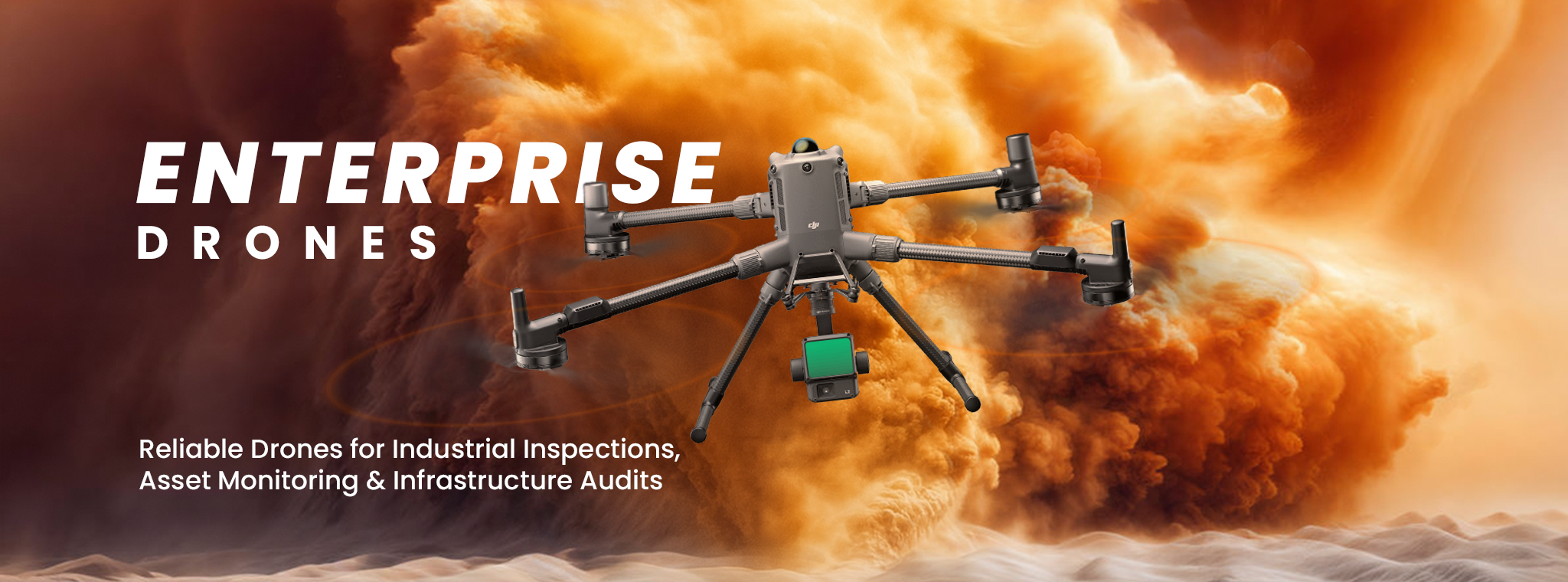 Enterprise drones with rugged designs, RTK modules, thermal cameras, and multi-payload systems, built for industrial inspection, mapping, and public safety applications.
