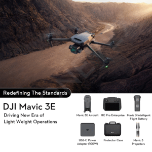 DJI Mavic 3E enterprise drone with mechanical shutter camera, RTK module, and foldable design for aerial surveying, inspection, and public safety missions.