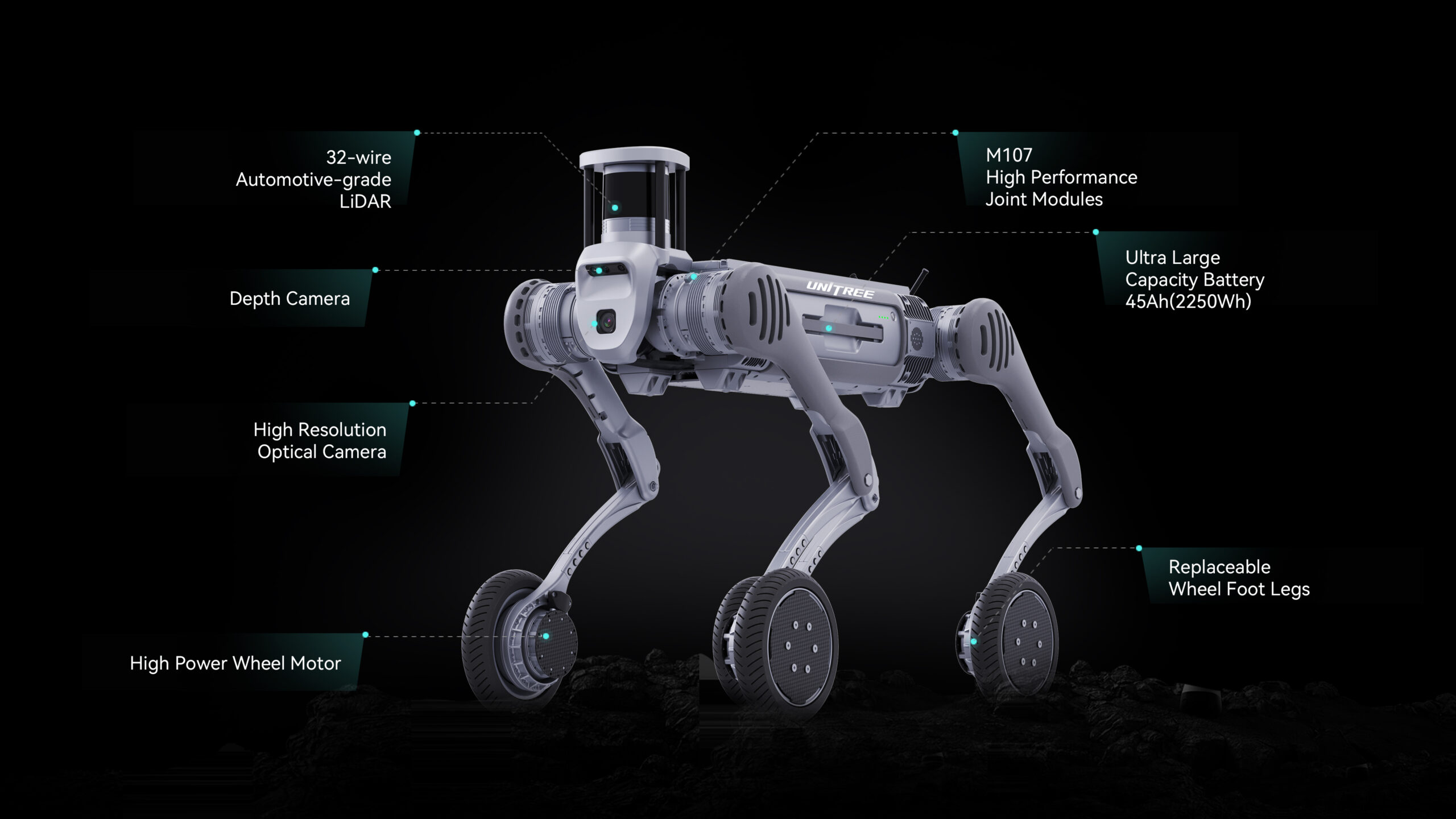 Unitree B2-w Heavy Duty Quadruped robots