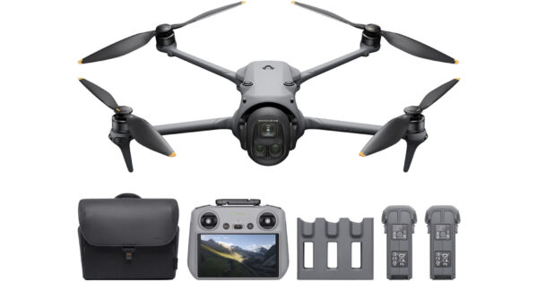 DJI Mavic 4 Pro 512GB Creator Combo with DJI RC Pro 2, integrated Hasselblad camera, multiple batteries, ND filters, and advanced accessories for professional aerial production.
