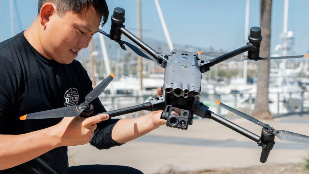 DJI Matrice M30T Enterprise Drone Camera Combo Pack with integrated thermal camera, visual zoom lens, laser rangefinder, and foldable industrial drone design for tactical missions.
