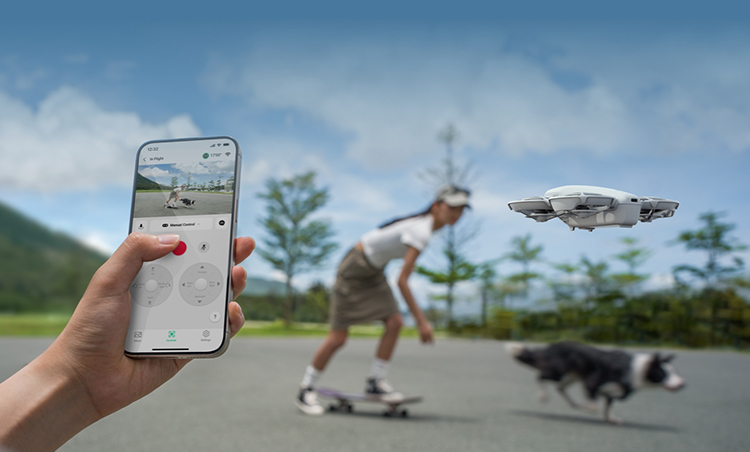 DJI NEO Fly More Combo with compact FPV-style drone, propeller guards, remote controller, three intelligent batteries, charging hub, and shoulder carrying case.