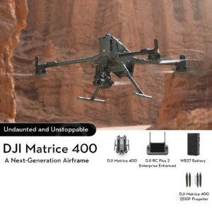 DJI Matrice 400 Standard enterprise drone with dual batteries, foldable arms, RTK‑capable GNSS pods, and rugged design for industrial inspections and mapping missions.