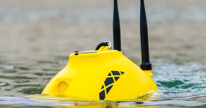 Chasing F1 Pro underwater fishing drone with charger, probe hook, and EPP backpack