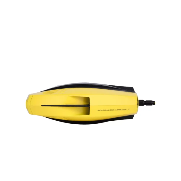 Dory mini underwater drone exploring ocean with bright yellow body