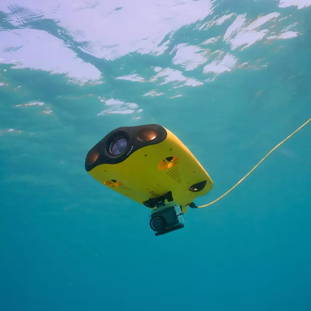MINI S 100m underwater drone exploring marine environments