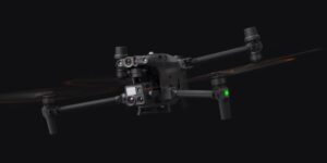 Enterprise drone capturing high-resolution aerial imagery for industrial inspection and mapping