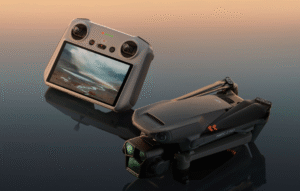 DJI Mavic 3 Pro Fly More Combo Drone with RC Pro controller, three batteries, charging hub and ND filters displayed on table