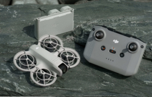 DJI Neo Fly More Combo drone in flight with 4K camera, intelligent flight modes, and extended battery