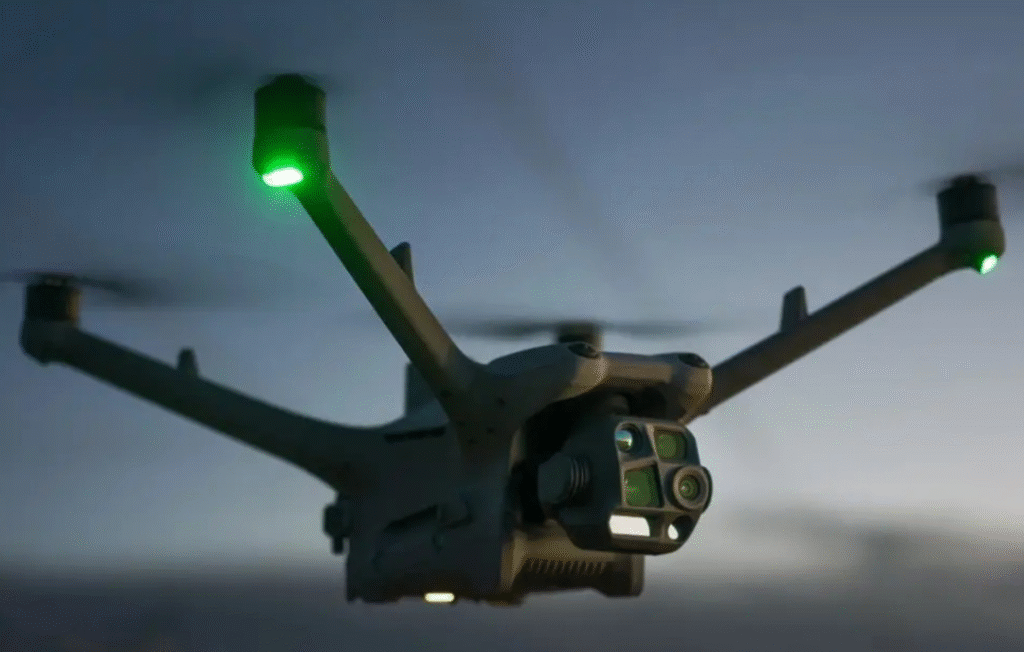 DJI Matrice 4TD Combo enterprise drone in flight with thermal and visual sensors