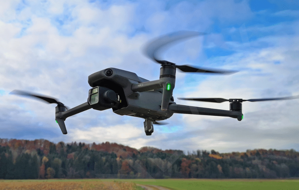 DJI Mavic 3 drone with shoulder bag combo, remote controller, and accessories for professional aerial photography and surveying.